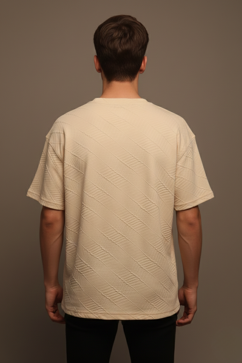 TEXTURED CHEVRON STITCH T-SHIRT