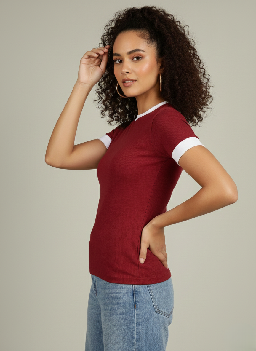 CONTRAST TRIM RINGER TEE