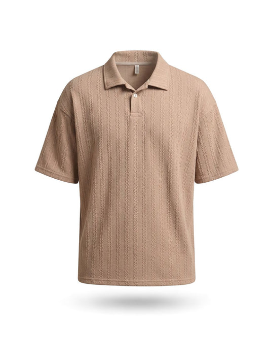 LINEAR JACQUARD OVERSIZED POLO